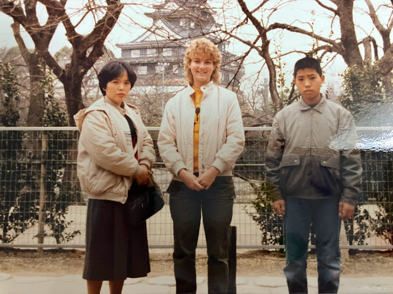 留学生と姫路城