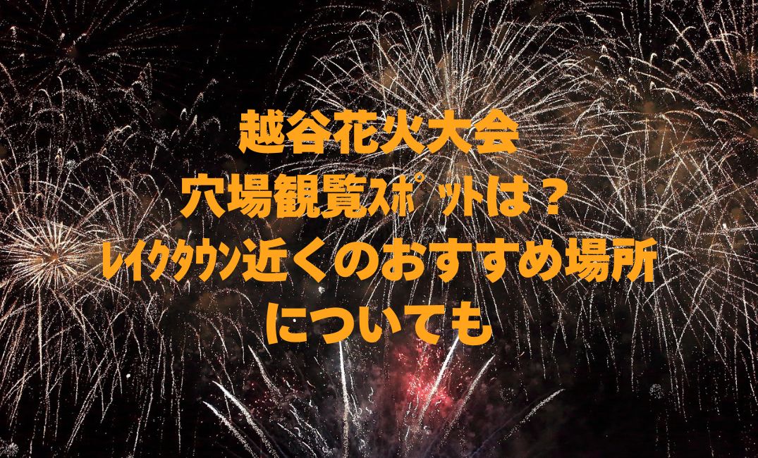 越谷花火大会穴場は
