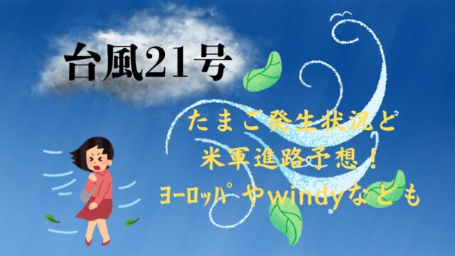 台風21号たまご発生状況と米軍